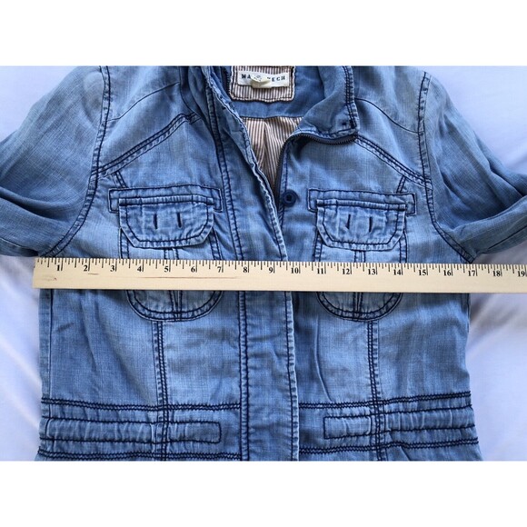 Anthropologie MARRAKECH Long Sleeve Zip Up Chambray Denim Jacket Size XS - Picture 9 of 9